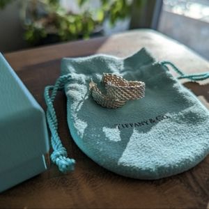 Tiffany Sterling Silver Mesh Hoop Earrings